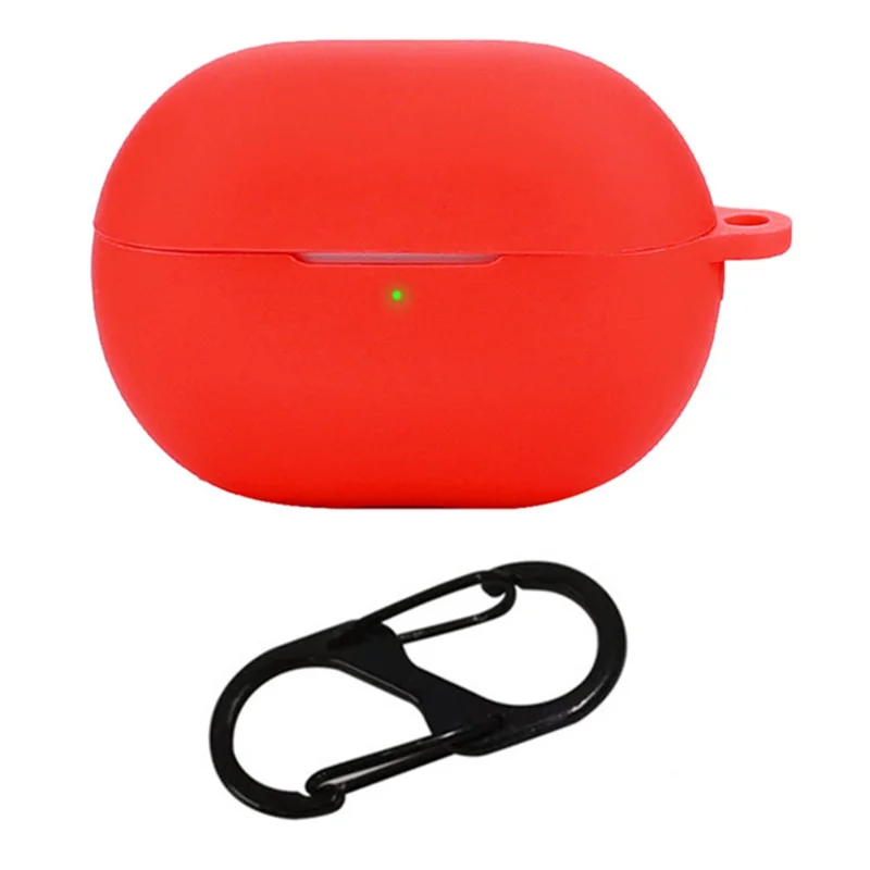 For Huawei Freebuds Pro 4 Case with Anti Lost Buckle Bluetooth-compatible Earbuds Silicone Protective Cover - Red