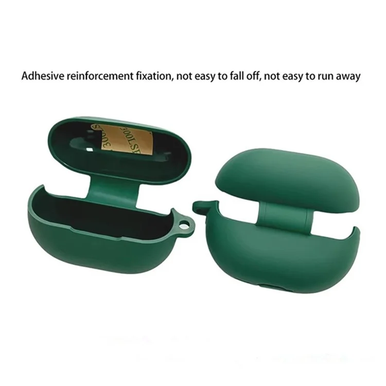 For Huawei Freebuds Pro 4 Case with Anti Lost Buckle Bluetooth-compatible Earbuds Silicone Protective Cover - Matcha Green