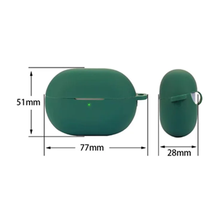 For Huawei Freebuds Pro 4 Case with Anti Lost Buckle Bluetooth-compatible Earbuds Silicone Protective Cover - Matcha Green