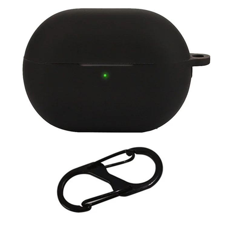 For Huawei Freebuds Pro 4 Case with Anti Lost Buckle Bluetooth-compatible Earbuds Silicone Protective Cover - Black