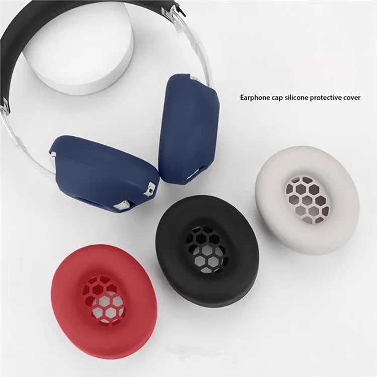 1 Pair Earpad Silicone Case for Beats Studio Pro Kim Kardashian Headphones Cushion Protective Cover - Black