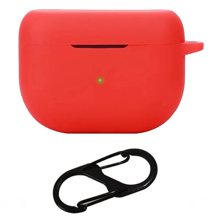 Funda para Jabra Elite 8 Active Gen 2 con hebilla antiextravío, auriculares inalámbricos Bluetooth y cubierta protectora de silicona - Rojo