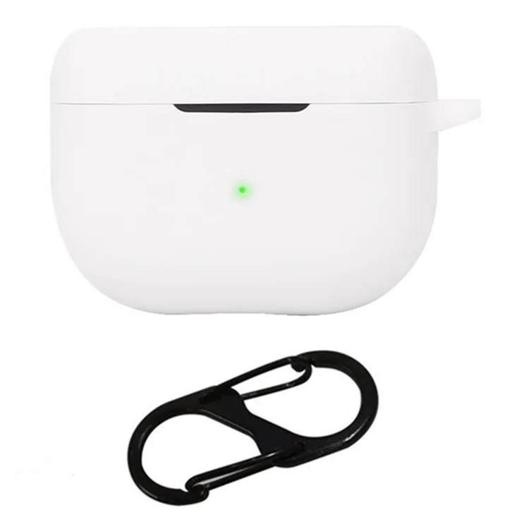 For Jabra Elite 10 Gen 2 Case with Anti Lost Buckle Bluetooth-compatible Earbuds Silicone Protective Cover - White