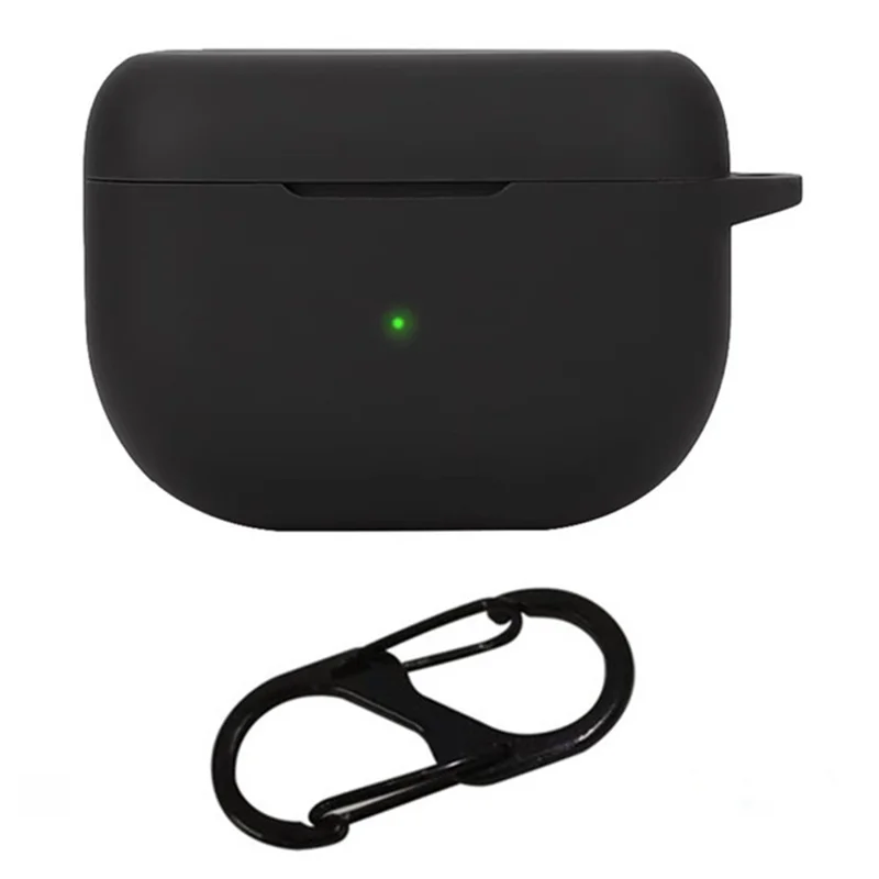For Jabra Elite 10 Gen 2 Case with Anti Lost Buckle Bluetooth-compatible Earbuds Silicone Protective Cover - Black