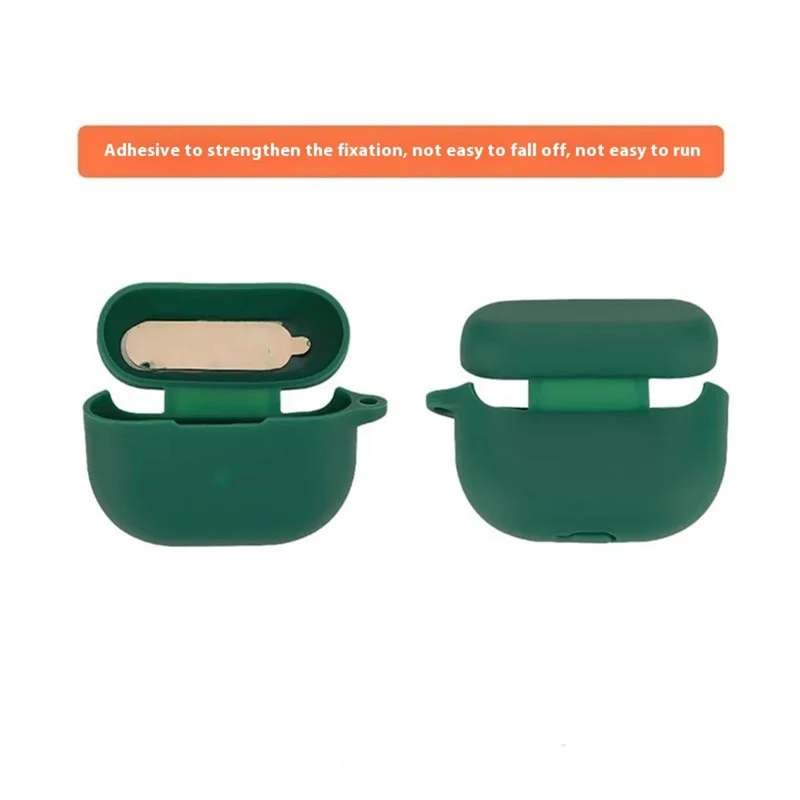 For Jabra Elite 10 Gen 2 Case with Anti Lost Buckle Bluetooth-compatible Earbuds Silicone Protective Cover - Blackish Green