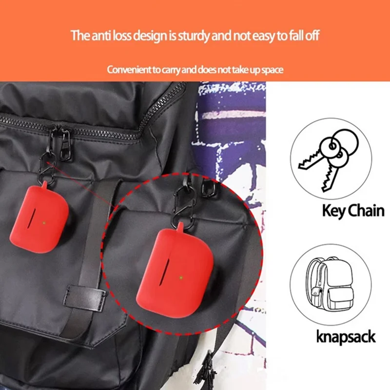 For Jabra Elite 10 Gen 2 Case with Anti Lost Buckle Bluetooth-compatible Earbuds Silicone Protective Cover - Blackish Green