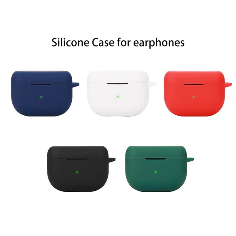 For Jabra Elite 10 Gen 2 Case with Anti Lost Buckle Bluetooth-compatible Earbuds Silicone Protective Cover - Blackish Green