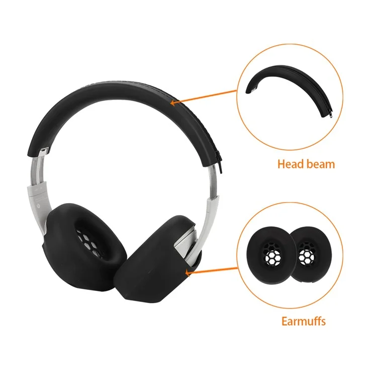 Silicone Protective Cover Set for Beats Studio Pro Kim Special Edition Ear Pad Case + Headband Cover - Beige