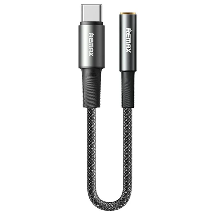 Adaptador de audio de REMAX C23 de Tipo C a 3.5 mm, cable de 0.12 m de aleación de aluminio trenzado