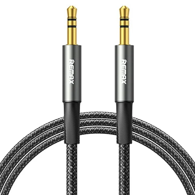Cabo adaptador REMAX 1,2 m, cabo de áudio de 3,5 mm macho para 3,5 mm macho, liga de alumínio trançado
