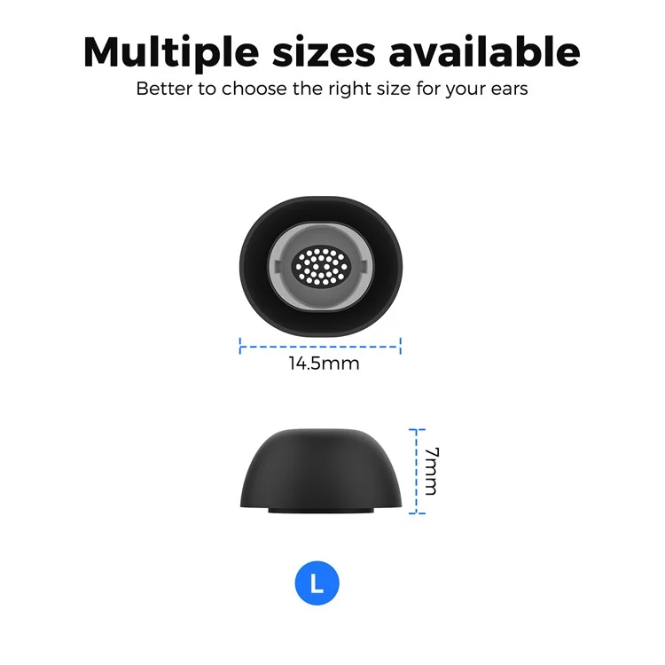 AHASTYLE WG173 1 par de extremos de silicona L para Samsung Galaxy Buds3 Pro Auriculares Bluetooth Puntas de repuesto - Blanco