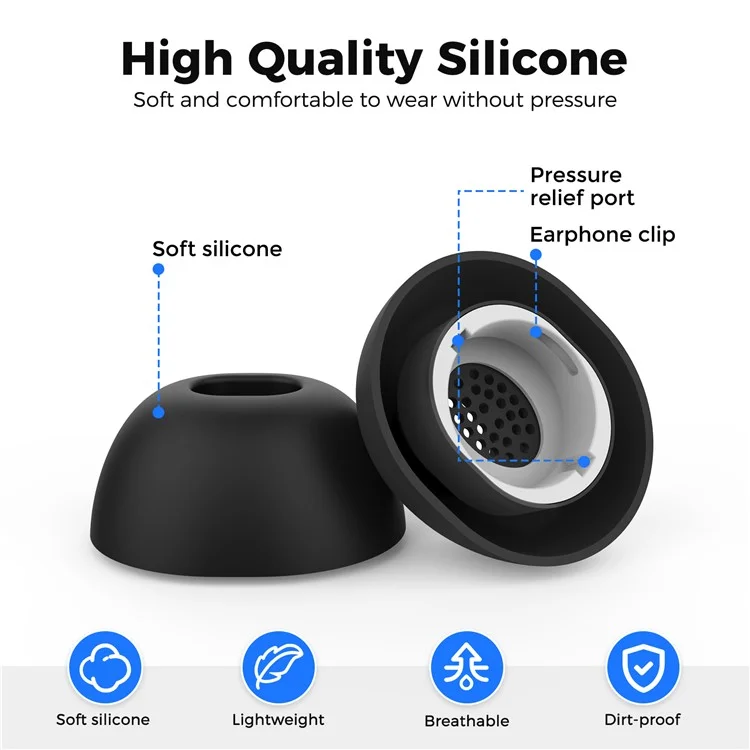 AHASTYLE WG173 1 пара силиконовых насадок для наушников Samsung Galaxy Buds3 Pro Bluetooth, сменные наконечники - белые