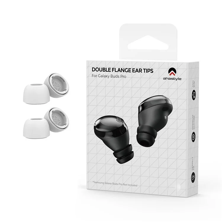 AHASTYLE WG173 1 пара силиконовых насадок для наушников Samsung Galaxy Buds3 Pro Bluetooth, сменные наконечники - белые