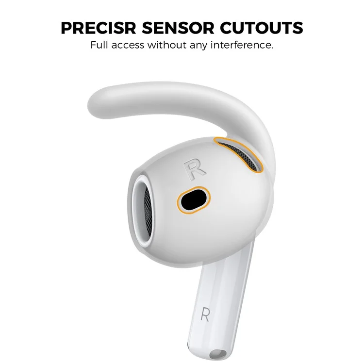 AHASTYLE PT60-4 1 Pair Ear Hooks for AirPods 4 Replacement Silicone Wings Sport Earhooks Ear Tips, Size: M - White