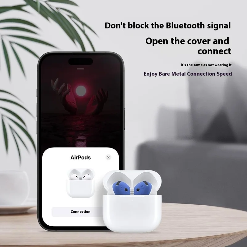 For AirPods 4 Ear Tips Replacement Ultra Thin Silicone Earbuds Cover - Transparent