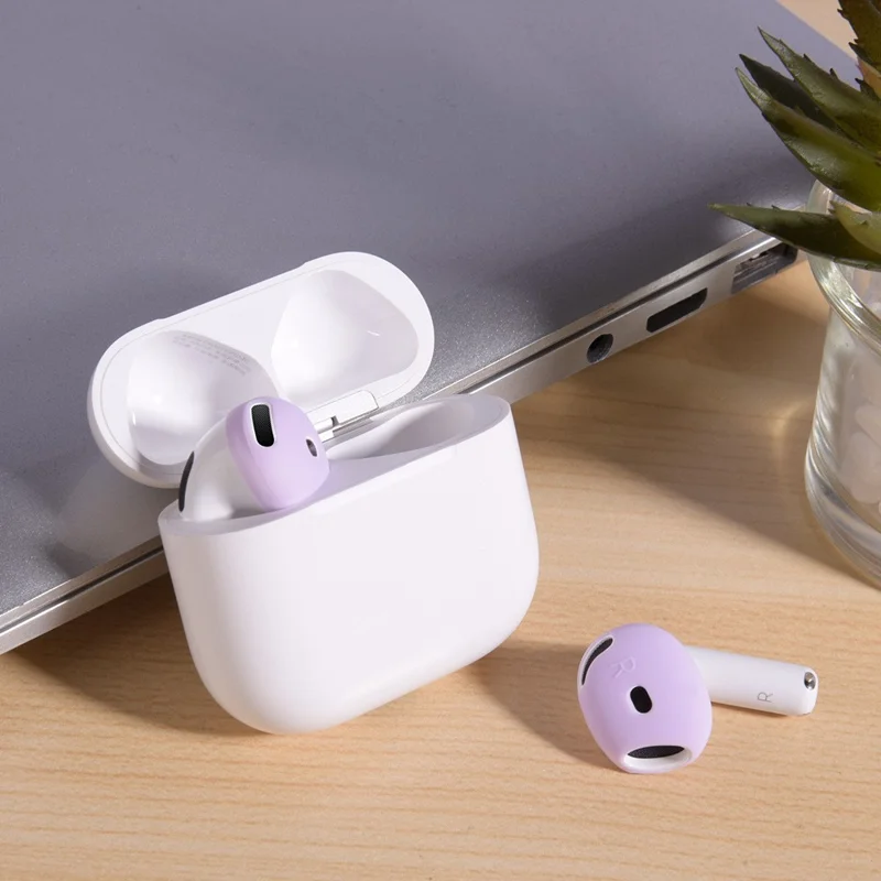 For AirPods 4 Ear Tips Replacement Ultra Thin Silicone Earbuds Cover - Transparent