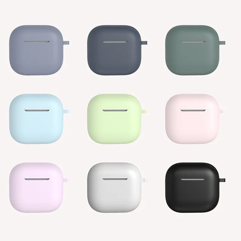 Kit accessori 5 pezzi per AirPods 4 Custodia in silicone + Scatola di stoccaggio + Cinturino per il collo + Supporto per auricolari + Portachiavi - Verde matcha