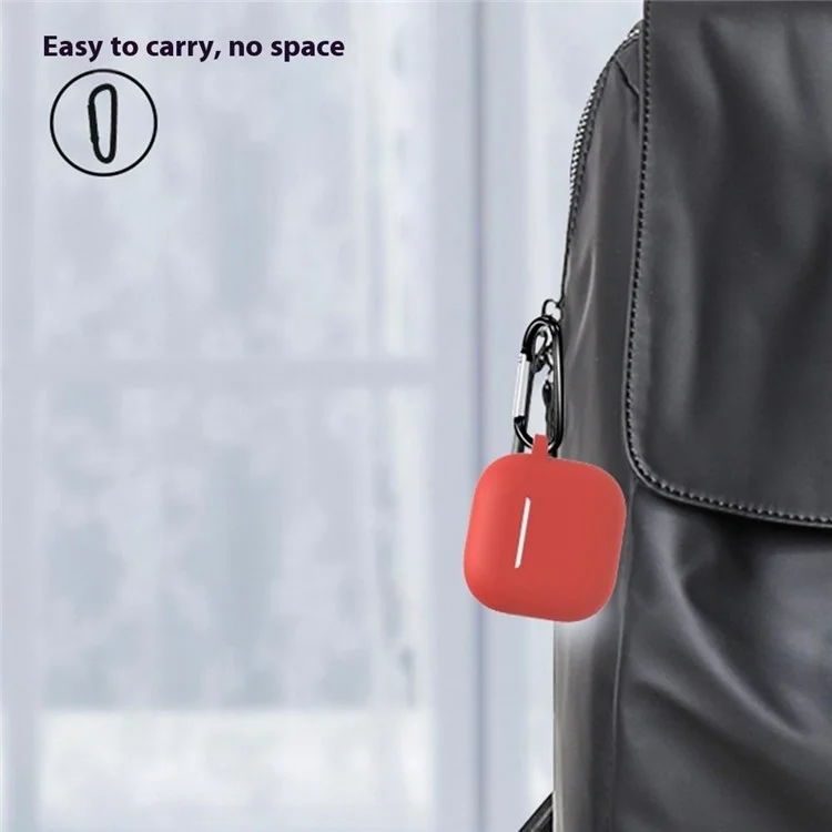 Accessori per cuffie 6 in 1 per AirPods 4 - Custodia in silicone + Cinghia da trasporto + Supporto per auricolari + Ganci per orecchie + Cinturino da collo + Portachiavi - Rosso