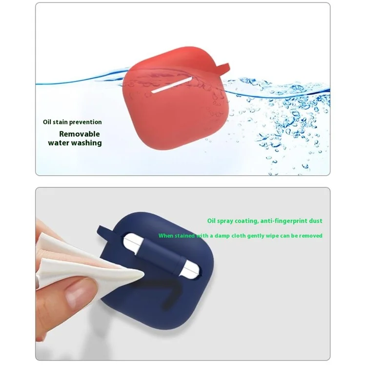 Accessori per cuffie 6 in 1 per AirPods 4 - Custodia in silicone + Cinghia da trasporto + Supporto per auricolari + Ganci per orecchie + Cinturino da collo + Portachiavi - Rosso