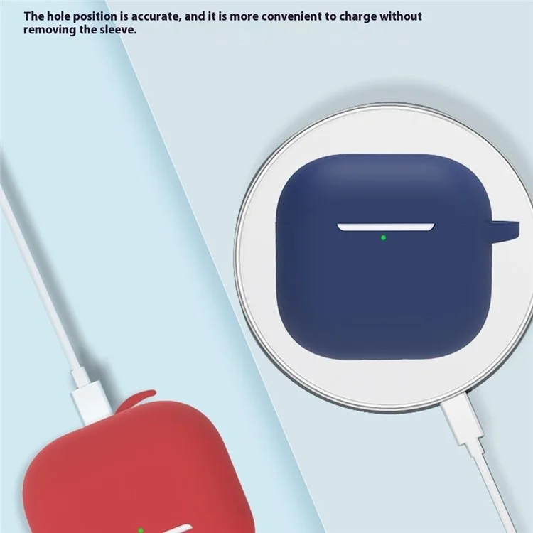 Accessori per cuffie 6 in 1 per AirPods 4 - Custodia in silicone + Cinghia da trasporto + Supporto per auricolari + Ganci per orecchie + Cinturino da collo + Portachiavi - Rosso