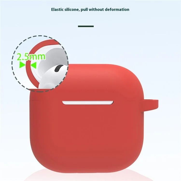 Accessori per cuffie 6 in 1 per AirPods 4 - Custodia in silicone + Cinghia da trasporto + Supporto per auricolari + Ganci per orecchie + Cinturino da collo + Portachiavi - Rosso