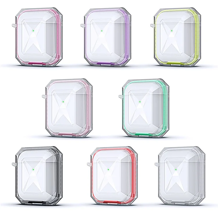 Cover Protettiva A Contrasto In Stile Rombo Per Apple Airpods Con Custodia Di Ricarica (2016) / (2019) / Custodia Di Ricarica Wireless (2019) - Rosso