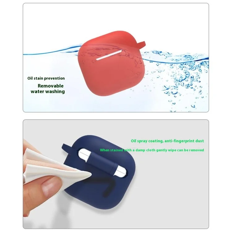 8 Stück / Set für AirPods 4 Schutzhülle Set mit Verlustschutzriemen, Uhrenclip, Ohrhaken, Karabiner, Reinigungsbürste und grauer Tasche - Dunkelgrün