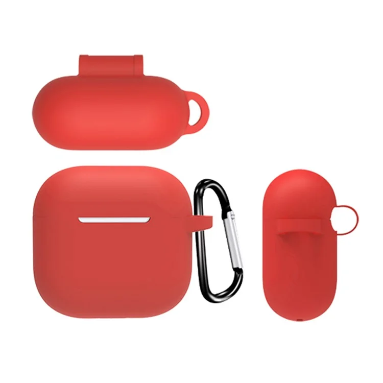8 Stück / Set für AirPods 4 Schutzhülle Set mit Verlustschutzriemen, Uhrenclip, Ohrhaken, Karabiner, Reinigungsbürste und grauer Tasche - Dunkelgrün