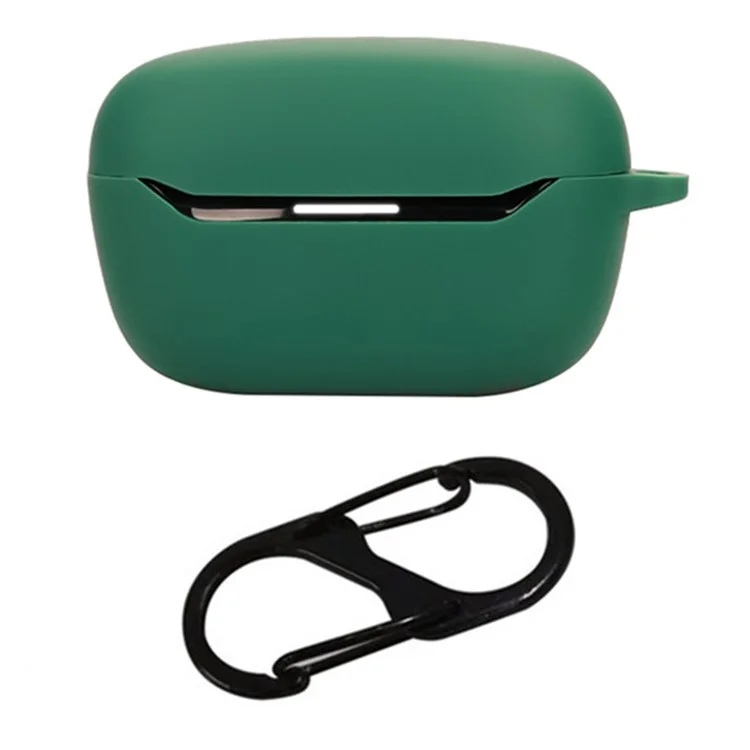 Funda para JBL Endurance Race 2 con hebilla anti-pérdida, auriculares inalámbricos Bluetooth y cubierta protectora de silicona - Verde oscuro