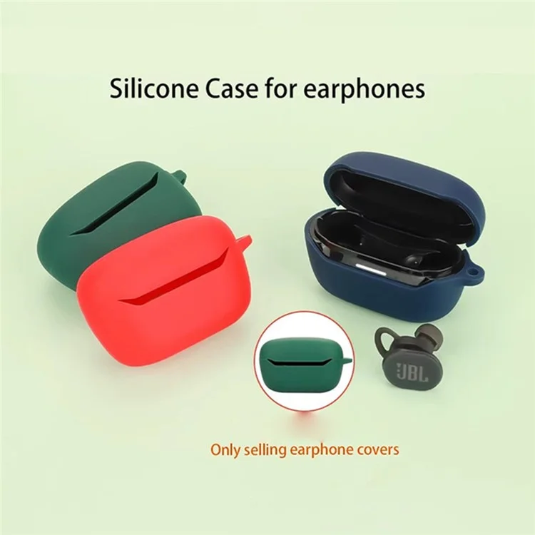 Funda para JBL Endurance Race 2 con hebilla anti-pérdida, auriculares inalámbricos Bluetooth y cubierta protectora de silicona - Verde oscuro