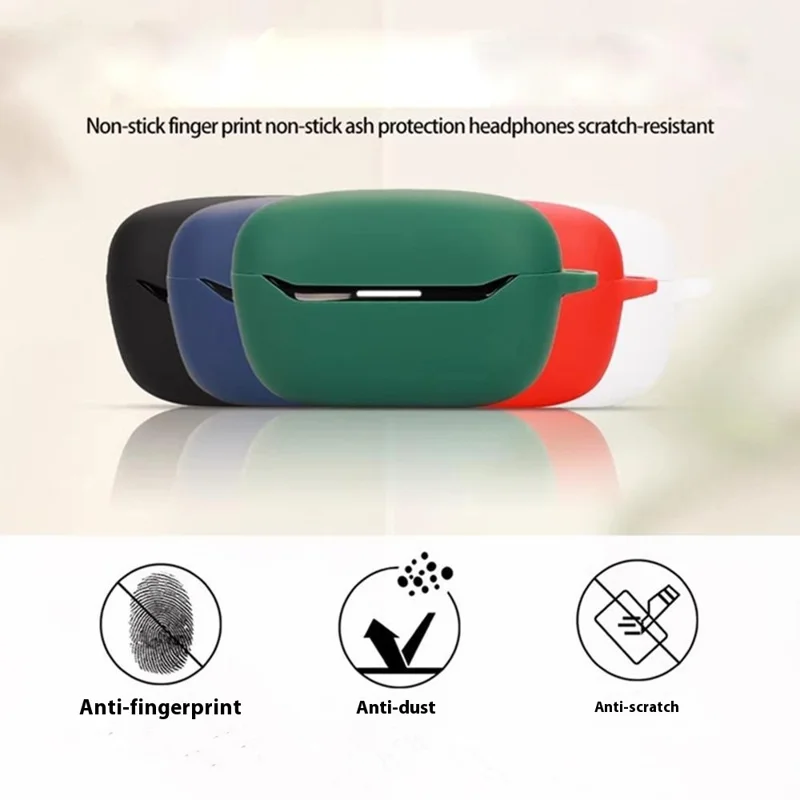For JBL Endurance Race 2 Case with Anti Lost Buckle Bluetooth-compatible Earbuds Silicone Protective Cover - Red