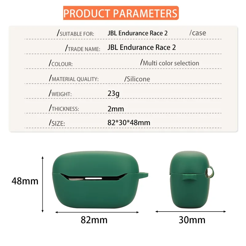 For JBL Endurance Race 2 Case with Anti Lost Buckle Bluetooth-compatible Earbuds Silicone Protective Cover - Red