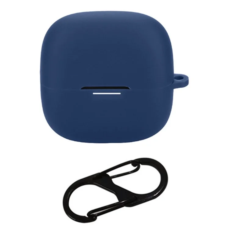 For Xiaomi Redmi Buds 6 Pro Gaming Edition Case with Anti Lost Buckle Bluetooth-compatible Earbuds Silicone Protective Cover - Dark Blue