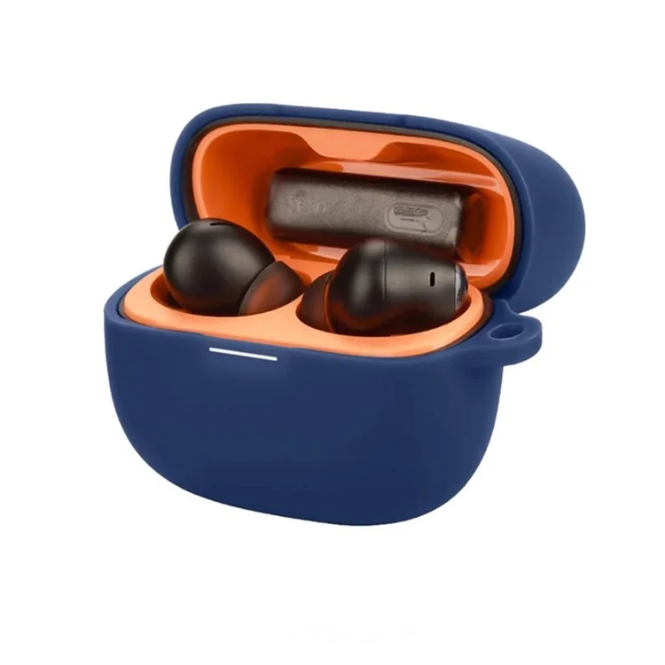 For Xiaomi Redmi Buds 6 Pro Gaming Edition Case with Anti Lost Buckle Bluetooth-compatible Earbuds Silicone Protective Cover - Dark Blue