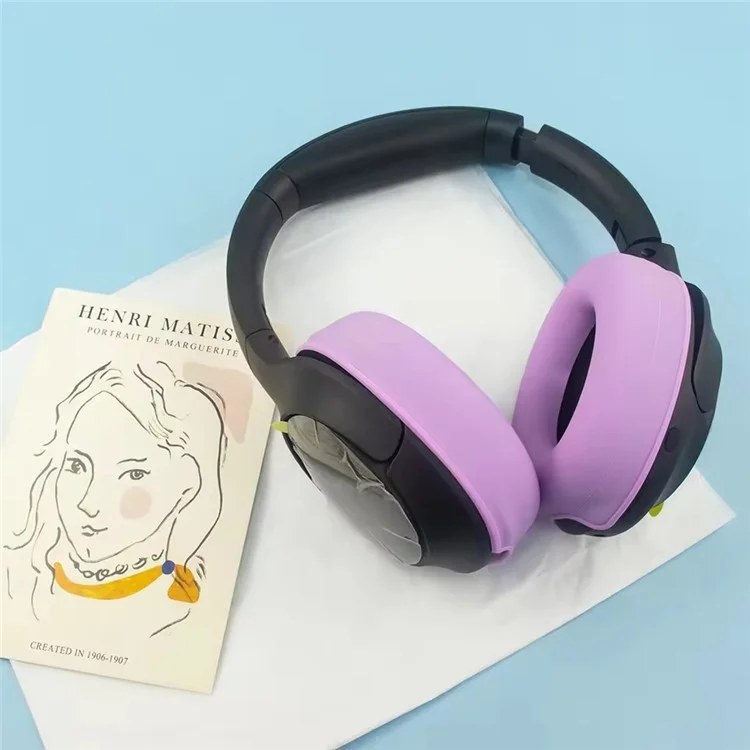 1 Par de fundas de silicona para auriculares TOZO HT2, cojín protector - Negro