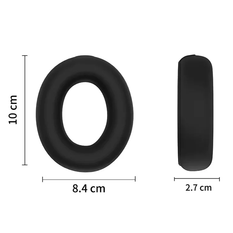 1 Par de fundas de silicona para auriculares TOZO HT2, cojín protector - Negro