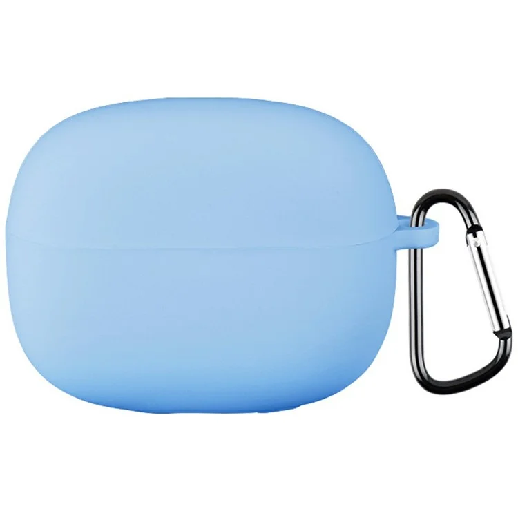 Für Xiaomi Redmi Buds 6 Pro Silikon-Hülle Bluetooth-Kopfhörer Kratzfester Schutzüberzug mit Karabiner - Himmelblau