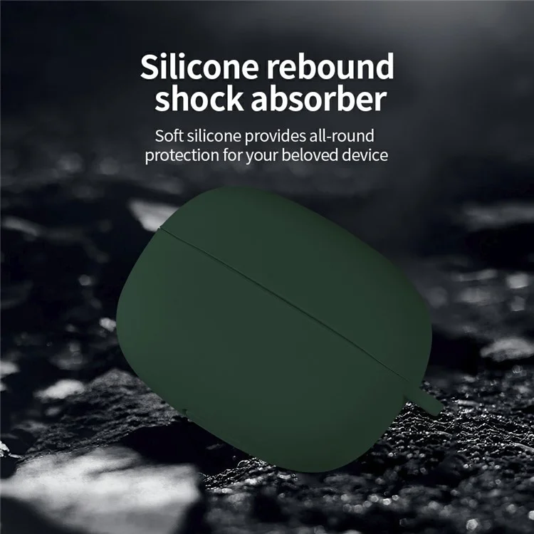 Für Xiaomi Redmi Buds 6 Pro Silikon-Hülle Bluetooth-Kopfhörer Kratzfester Schutzüberzug mit Karabiner - Himmelblau