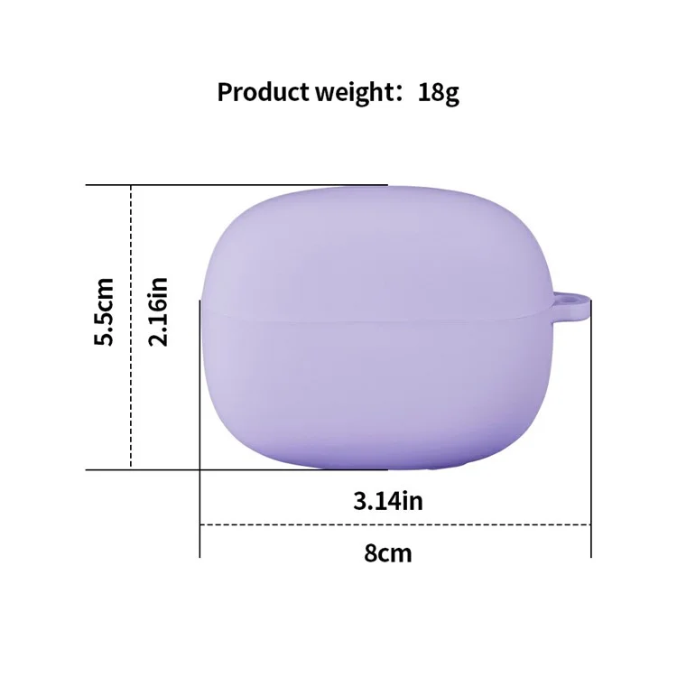 Für Xiaomi Redmi Buds 6 Pro Silikon-Hülle Bluetooth-Kopfhörer Kratzfester Schutzüberzug mit Karabiner - Himmelblau