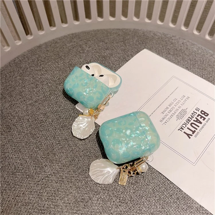 Für AirPods 4 Gehäuse Schale Textur TPU Bluetooth Kopfhörer Schutzhülle mit Anhänger-Zubehör
