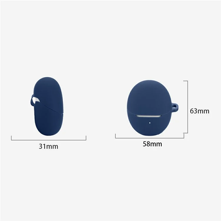 For Honor Tiinlab S7 Bluetooth-compatible Earbuds Case with Anti Lost Buckle Silicone Protective Cover - Dark Blue