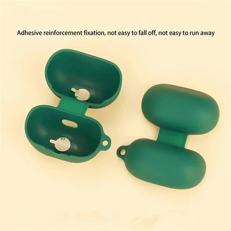 For SoundPEATS UU Ear Clip Bluetooth-compatible Earphones Case with Anti Lost Buckle Silicone Protective Cover - Blackish Green