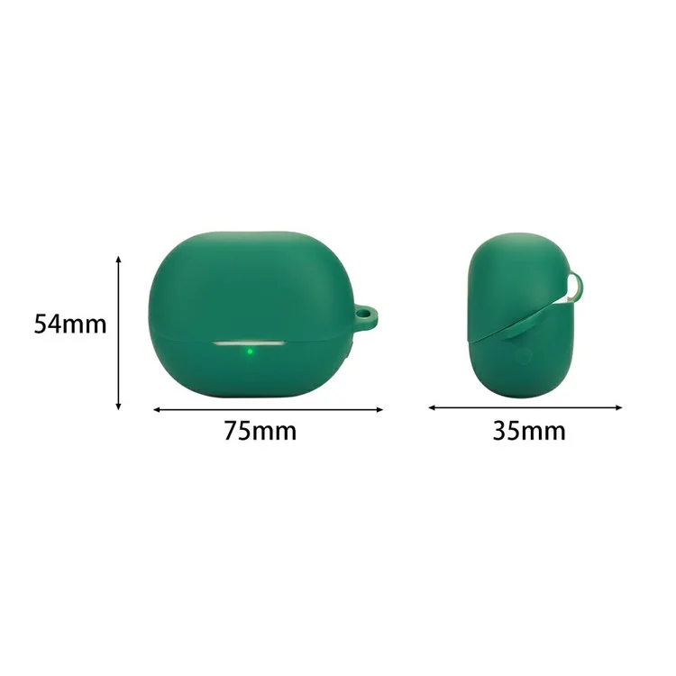 For SoundPEATS UU Ear Clip Bluetooth-compatible Earphones Case with Anti Lost Buckle Silicone Protective Cover - Blackish Green