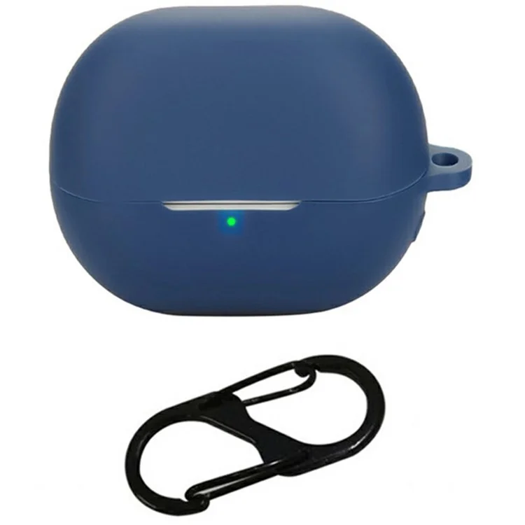 For SoundPEATS UU Ear Clip Bluetooth-compatible Earphones Case with Anti Lost Buckle Silicone Protective Cover - Dark Blue