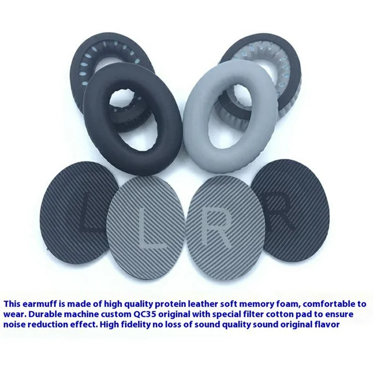 1Pair Replacement Ear Pads for Bose QuietComfort 35  /  25  /  15  /  2  /  AE2 Headphones Earpads Cushions - Apricot+Blue