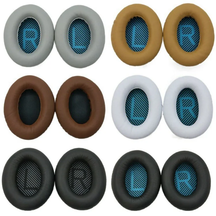 1Pair Replacement Ear Pads for Bose QuietComfort 35  /  25  /  15  /  2  /  AE2 Headphones Earpads Cushions - Apricot+Blue