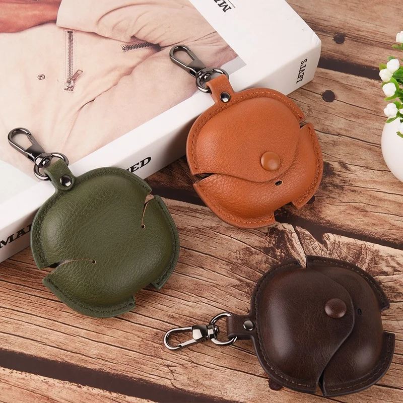 For Xiaomi Redmi Buds 8 Lite / Buds 6 Lite Charging Case Cover Leather + PC Earbuds Protective Case - Dark Brown