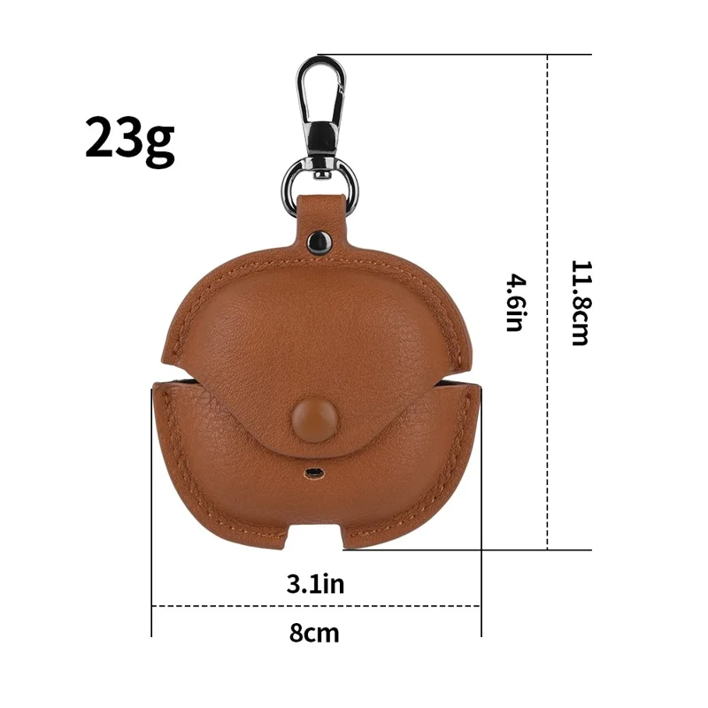 For Xiaomi Redmi Buds 8 Lite / Buds 6 Lite Charging Case Cover Leather + PC Earbuds Protective Case - Dark Brown