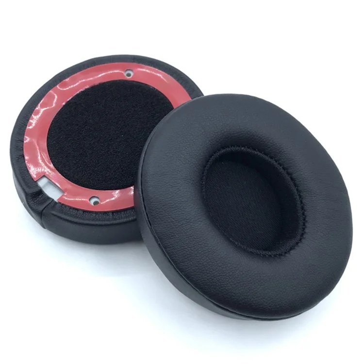 1 Par de almohadillas de piel sintética para auriculares Beats Solo3/Solo2 Bluetooth - Negro