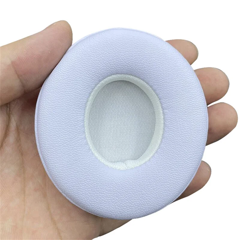 1 Pair For Beats Solo3 / Solo2 Bluetooth-compatible Headphone Earpads PU Leather Earmuff Cushions - White